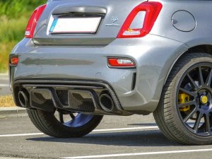 FIAT 500 Rear Diffuser - Carbon Fiber -Dual Exit - 595 Style - EU Model - White Combo